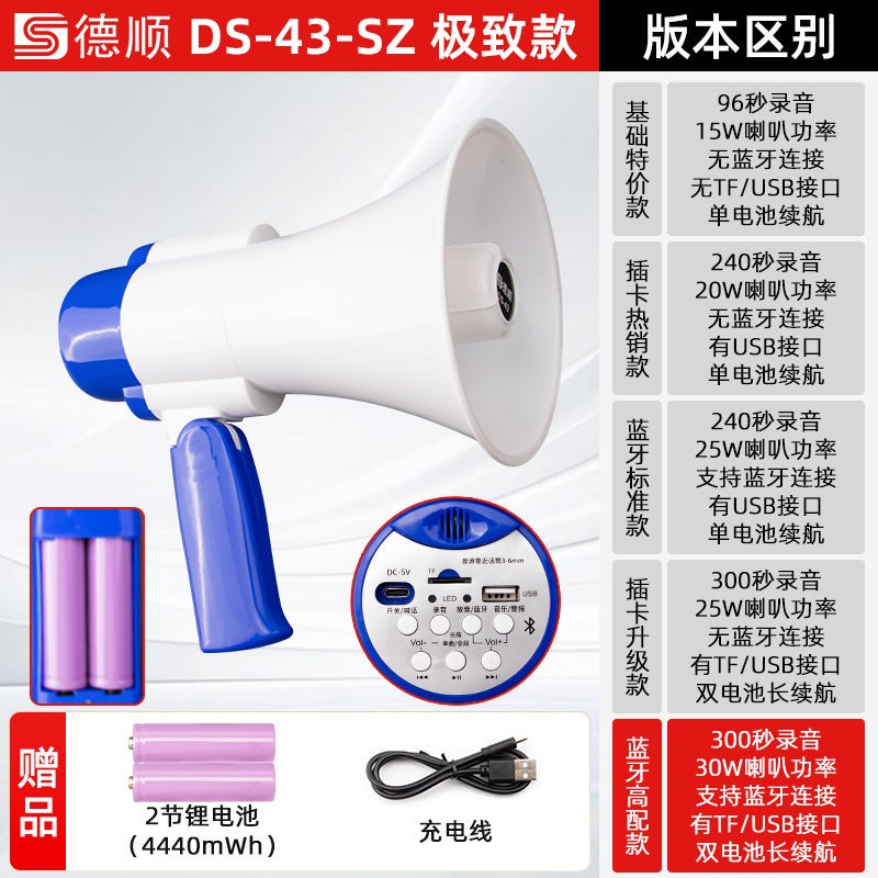 Deshun 61Sz Megaphone Handheld Loudspeaker Street Stall Selling Airport Check-In Dock Recording Speaker - Image 1